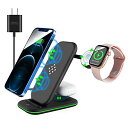 F6ワイヤレス充電器 3IN1 QI急速充電 15W出力 置くだけ充電 APPLE WATCH充電スタンド AIRPODS充電器PRO/3/2,IPHONE 1...