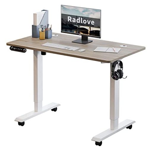 RADLOVE デスク 電動式 パソコンデスク ゲーミングデスク 机 電動昇降式スタンディングデスク パソコンラック PCデスク つくえ PCデスク 高さ調節可能 高さ調節メモリー機能付き 幅110CM×奥行60CM 高さ 71~117CM