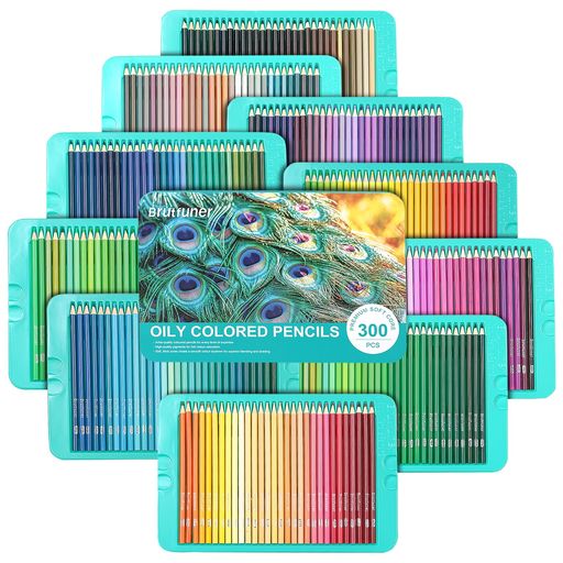 色鉛筆300色セット油性色鉛筆プロ専用ソフト芯色鉛筆セット子供から大人、アーティストまで理想的な塗り絵と絵画に