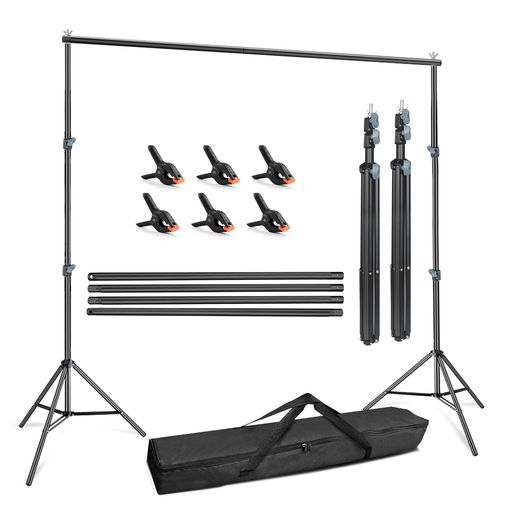 Hemmotop背景撮影スタンド280x300cm3m背景布クリップ6個大型グリーンバックスタンド3mx3.6m撮影背景/背..