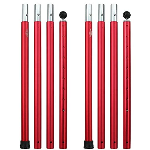 Soomloomアルミポールテント・タープ設営用A6061アルミニウム外径33mm4節連結2本入り分割式プッシュボ..