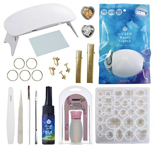 レジンアクセサリーキットパジコUV-LEDハンディーライトモールド星の雫レジンセット