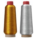 Windman刺繍糸金銀金銀糸2点セット糸6400mゴールドメタリック刺しゅう糸金色糸糸銀色糸シルバー刺繍糸セットラメ糸刺繍用手縫い糸光沢刺繍糸セット150Dミ...