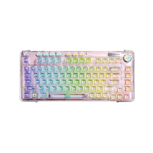 OUSEITECHXAulaF81ゲーミングキーボードメカニカル透明キーボード透明キーキャップ81キーワイヤレスホットスワップ対応RGBバックライトBT4.0、BT5.0/2.4G/USB-Cガスケット搭載 OUSEITECHXAulaF81ゲーミングキーボードメカニカル透明キーボード透明キーキャップ81キーワイヤレスホットスワップ対応RGBバックライトBT4.0、BT5.0/2.4G/USB-Cガスケット搭載