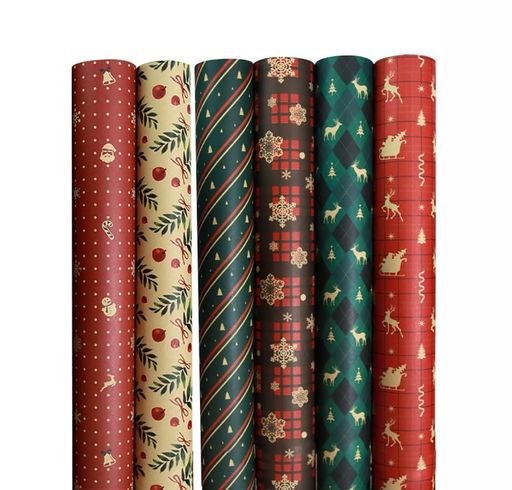 クリスマスラッピングペーパー6枚セットクリスマス包装紙大判包装おしゃれプレゼント包装ラッピング用品50x70cmらっぴんぐペーパー