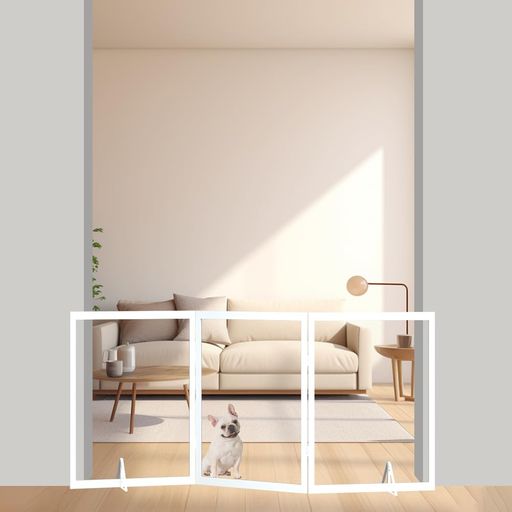 Qonimmベビーゲートペットゲート置くだけゲート自立型ゲート高さ80cm三枚セット長さ187.5cmロングゲー..