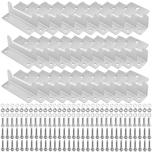 WMYCONGCONG32個セットソーラーパネル取り付け金具ソーラーパネル固定用マウントZブラケットアルミニウム合金端部固定金具太陽電池パネル用、RVボート屋根壁ドに適した