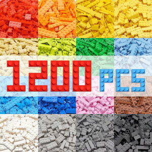 HIUME1200ピースクラシックブロックおもちゃ基本ブロック拡張セット-お手持ちブロックの買い足しに最適!高コスパで12色14形状の基礎パーツ、男女兼用、6歳以上対象