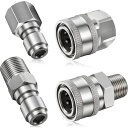 Shimeyao2セットNPT1/4インチ高圧洗浄機カプラークイックコネクトプラグオスメス1/4クイックコネクト継手高圧洗浄機アダプター高圧洗浄機アクセサリー(...