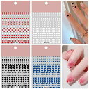 TBDBNRネイルシールハートネイルステッカー4枚セット可愛いシール4色ミニネイルパーツ指先のマッチングDIYネイルデカールネイルアートデコレーション自宅で使用...
