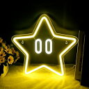 IMEGINAスターネオンサインスターネオンライト店舗看板インテリアライトネオン管ネオン看板USB給電かわいい星ゲームセンターゲームルーム、リビングの壁掛け装飾...