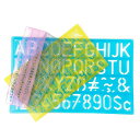テンプレートステンシルアルファベット描画テンプレート英字数字ステンシルシート製図用定規ステンシルプレート4点セット
