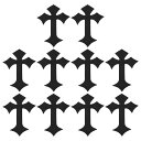 PATIKILクロス刺繍パッチ10個セットクロス刺繍付きアイロンまたは縫い付け用装飾パッチ4.1”(長さ)x2.8”(幅)黒