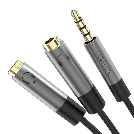 Cubilux3.5mmイヤホンスプリッター、ヘッドフォン2本接続、ミニジャック二股分岐/...