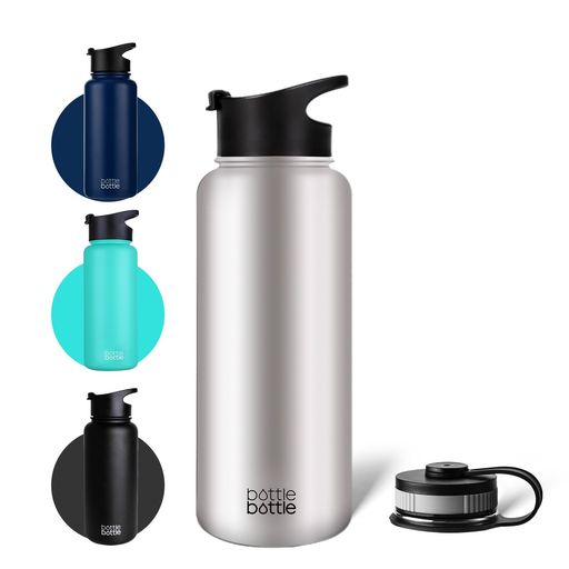 水筒1000ml保冷ステンレスボトル真空断熱まほうびん持ち運び便利2点フタ付き直飲みマグボトルアウトド..