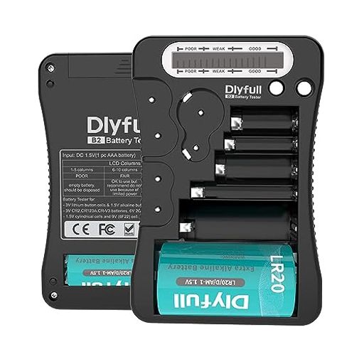 DLYFULL 電池チェッカーバッテリーテスター 単1 単2 単3 単4 単5 9Vに対応 LCDスクリーン付き ユニバーサルバッテリ…