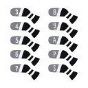 ScottEdwardゴルフアイアンヘッドカバー10個セット入りかわいい基本的に靴下の形洗濯可能耐久性ゴルフクラブヘッドプロテクターリバーシブルニット