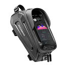 ROCKBROS 自転車 バッグ トップチューブバッグ ロードバイク スマホホルダー 防水 フレームバッグ 6.8インチ対応 大型機も楽 大容量 TPU高感度タ...