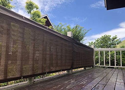 【隣の視線が気になる方へ】SEASONSベランダ目隠しシェード300x80cmモカ色。高密度素材でプライバシー保護&UVカット!マンションのフェンスや窓に最適。風通し良く圧迫感なし。結束バンド…