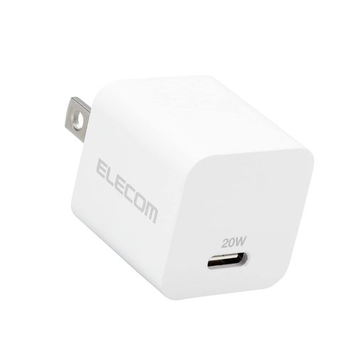 エレコム USB PD対応 充電器 USB-C コンセント 20W TYPE-C ×1ポート 小型 軽量 PSE認証商品 【 IPHONE 16 15 14 IPAD ANDROID 各種対応】 ホワイト EC-AC11WH