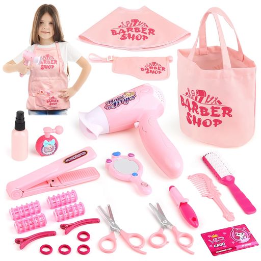 メイクセットおもちゃ女の子理髪はさみとスタイリストアクセサリーけヘアサロンおもちゃ3456歳女の子プレゼントおままごとなりきりごっこ遊び誕生日クリスマスプレゼント人気