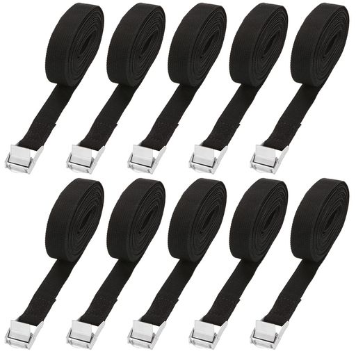 RILIHII【10本セット】荷締めベルト荷物バイク固定ベルト運搬用地震対策グッズ固定バンド(ブラック長さ..