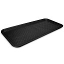 Navarisプラスチック靴おきプレートシューズマットトレイ-シューズトレイ80x40x3cmブラック縁あり-ドリップトレイシューズ雨秋冬