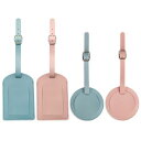 MAEXUSネームタグPUレザー軽量4個入り荷物タグ防水ラゲッジタグネームタグスーツケースタグ紛失防止ダメージスーツケースネームタグプライバシー保護通勤ビジネス-ピンク、ブルー|詳細画像