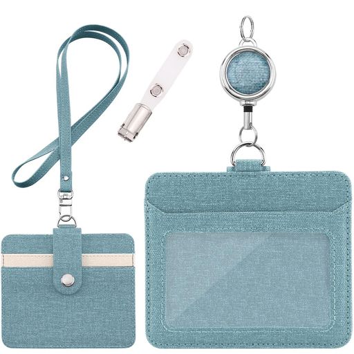 RJ-SportIDカードホルダー-横型&縦型IDカードケースネームホルダー両面用名札パスケース胸ポケットクリ..