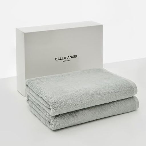 CALLAANGELNEWYORKバスタオル極上高級綿エジプト綿100%高吸水厚手柔らかい甘撚りホテル仕様箱入りギフト海外人気アクアシリーズ選べる6色(バスタオル2枚セットライトブルー)