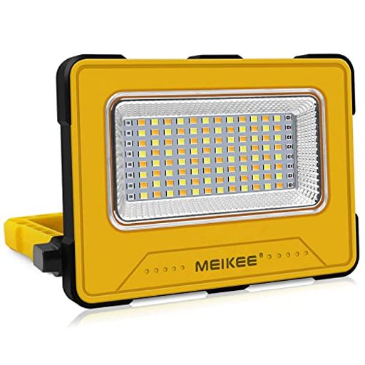 MEIKEE LED ランタン 投光器 作業灯 100W相当 3000LM 充電式 懐中電灯 PSE認証済み 4色切替 電球色 昼白色 自然光 赤、青点滅モード 磁気設計 日本語取扱説明書付き 黄色い