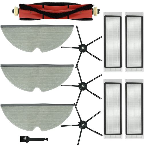 BBTE5ロボット掃除機アクセサリーセットE4サイドブラシS6PureモップクロスS6MaxVメインブラシS5Maxエアフィルターモップフィルター11点セット