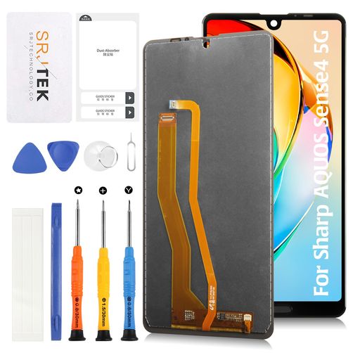 SRJTEKFORSHARPAQUOSSENSE4液晶パネルシャープアクオスSENSE4SH-41ASH-M15画面交換修理用指紋/顔認証タッチパネルセット5.8インチLCDディスプレイタッチスクリーンデジタイザー