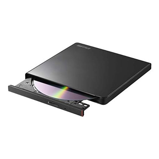 バッファロー BUFFALO ポータブルDVD/CDドライブ USB2.0規格(USB3.0ポート搭載のパソコンでも利用可能) 国内メーカー WINDOW/MAC ブラック DVSM-PLV8U2-BK/N