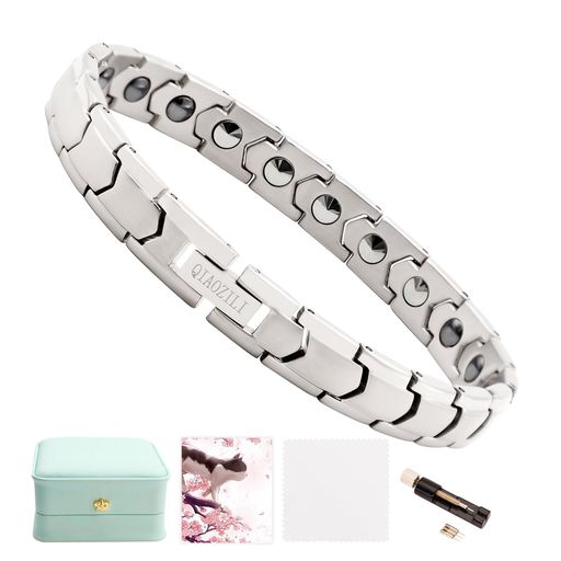 [QIAOZILI]ゲルマニウムブレスレットチタン鋼男女通用ヘマタイトブレスレット磁気帯電防止ブレスレット..