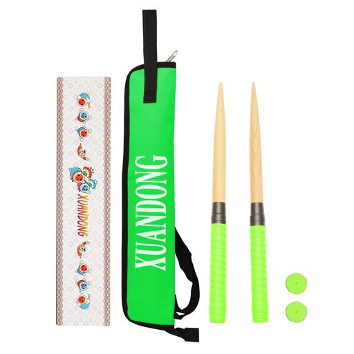 XUANDONGマイバチ太鼓バチ&収納ケースセット木製バット光沢硬材テーパー加工先尖型コンボ使いやすい2本セット380ミリ-25ミリロール用アーケードゲーム携帯便利予備グリップテープ2個付き1…