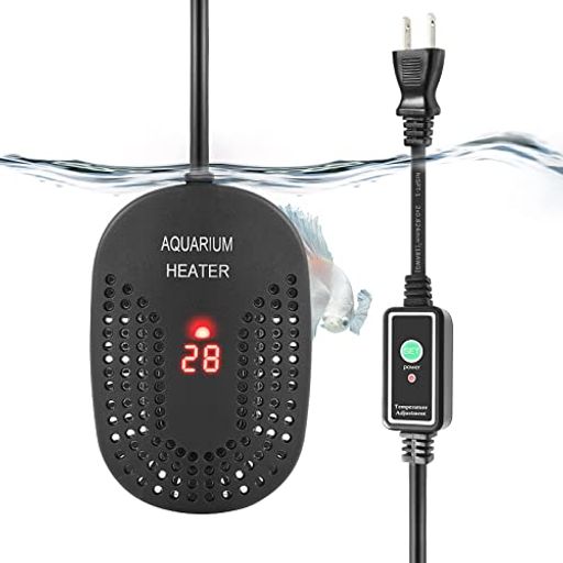 FEDOUR100Wミニ水槽用ヒーター、デジタル温度表示と外部設定ボタン付きの可調節水槽ヒーター、金魚/メ..