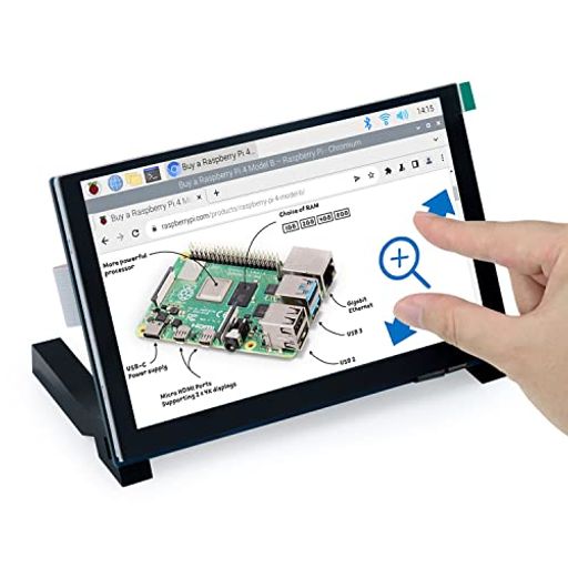 FREENOVE 5インチ RASPBERRY PI用タッチスクリーンモニター、800X480ピクセルIPSディスプレイ、5点タッチ静電容量式スクリーン、ドライバー不要のDISPLAYポート
