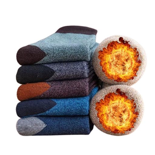 [ATIFUNA]靴下メンズ冬厚手春秋冬防寒保温ソックス【吸汗抗菌消臭暖かい快適ストレッチ伸縮性通気性耐久性】24-28cm室内アウトドアキャンプ極暖ソックス男女兼用6足セット