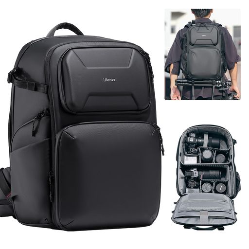 [VIJIM]UlanziBP10カメラバッグバックパックリュック大容量25L+10Lサイドアクセスハードカバー付き一眼レフカメラ三脚小物収納仕切り調整可能撥水加工盗難防止撮影用バッグ旅行撮影登りアウ…