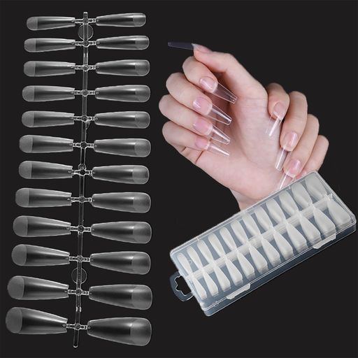 まちの波ネイルチップ超薄240枚セット透明ネイルチップ自然なフィット感つけ爪長さだしネイルシール練..