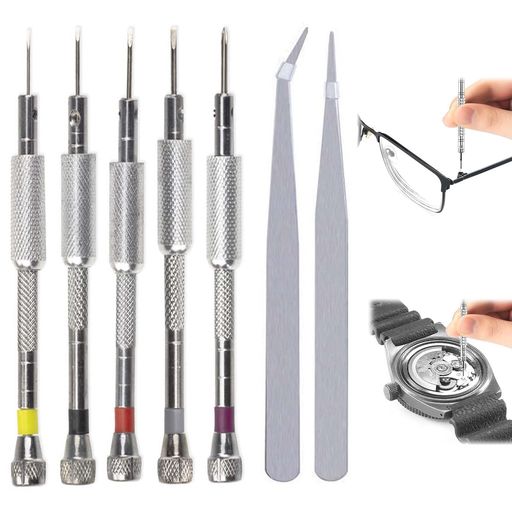 精密ドライバー時計用ドライバー【7本セット】眼鏡腕時計バンド機器修理工具精密ドライバーミニチュア..