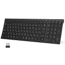 iCleverキーボードワイヤレスキーボード無線2.4GHz(レシーバー付属)テンキー付きType-C充電式日本語JIS配列薄型コンパクト静音軽量パンタグラフメディア機能パソコンデスクトップPC用ラップ…