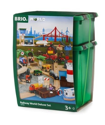 BRIO(ブリオ)WORLD ワールドデラックスセット [電車 船 飛行機 おもちゃ 木製 レール] 33766