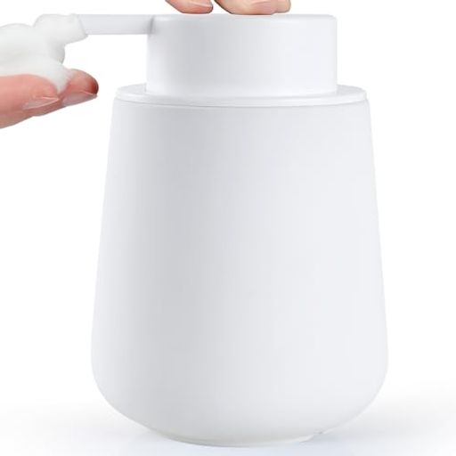 Umlacaソープディスペンサー泡陶器泡ハンドソープディスペンサー手動ハンドソープボトル400ml詰め替え洗剤ボトル広口キッチン洗面所などに適用(ホワイト泡タイプ) Umlacaソープディスペンサー泡陶器泡ハンドソープディスペンサー手動ハンドソープボトル400ml詰め替え洗剤ボトル広口キッチン洗面所などに適用(ホワイト泡タイプ)