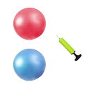 ヨガボール バランスボール ミニ ストレッチボール ピラティスボール 20CM フィットネスボール エクササイズ ボール 2個セット(ピンク1個+ブルー1個)