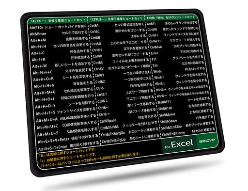 EXCOVIPMINIマウスパッドオフィスEXCELショートカットキー一覧防水滑り止め耐久性が良いおしゃれ小型26CMx21CMx0.2CM-0165