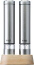 ラッセルホブス(RUSSELL HOBBS) 電動ミル ソルト&ペッパー 岩塩 胡椒 スパイス 粗さ調節可能 2本セット ミニサイズ シルバー 7933JP