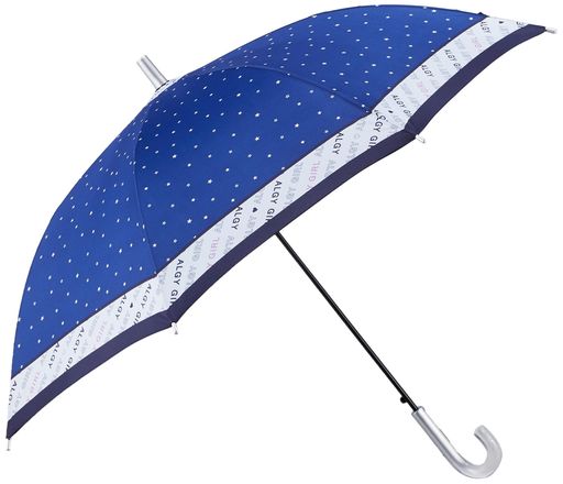 [アルジー]子供用長傘子供長傘スターボーダージャンプ晴雨兼用UVカット透明コマ58cmレディースネイビーブルー親骨の長さ:約58cm
