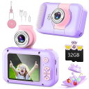 キッズカメラ、子供用ARNSSIENカメラ、6.1センチ(2.4インチ)IPSスクリーンデジタルカメラ、180°フリップレンズ生徒向けカメラ、プレイバックゲーム付き子供向け自撮りカメラ、4 5 6 7 8 9 10(3)